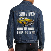 I Survived My Trip To Nyc, Love Nyc New York Costu Men Denim Jacket | Artistshot