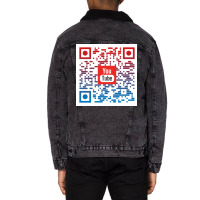 Qr Code Design Unisex Sherpa-lined Denim Jacket | Artistshot