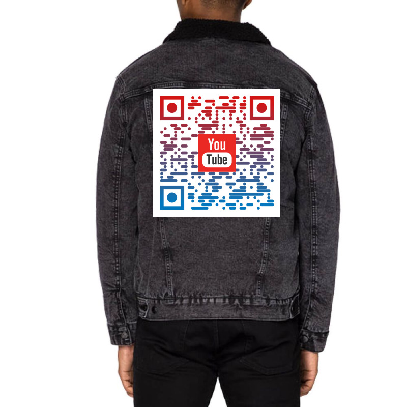 Qr Code Design Unisex Sherpa-lined Denim Jacket | Artistshot