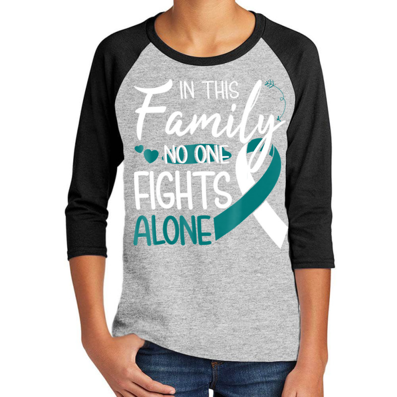 In This Family No One Fights Alone Cervical Cancer Youth 3/4 Sleeve by kranendon | Artistshot