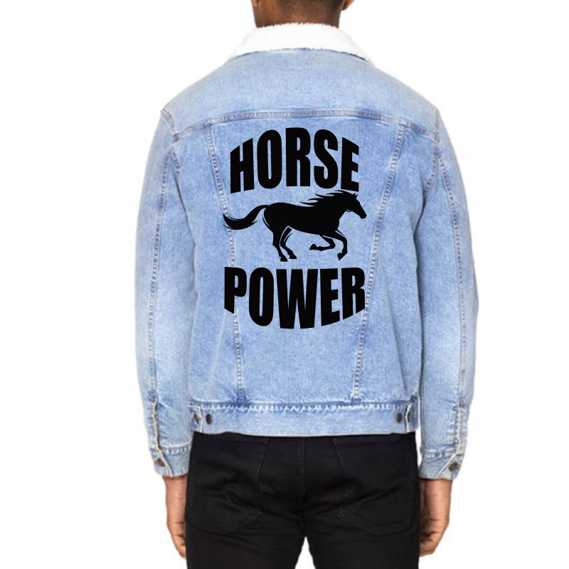 Horse Power Unisex Sherpa-Lined Denim Jacket by Bettercallsaul | Artistshot