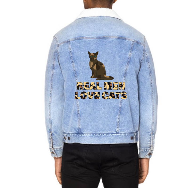 Real Men Love Cats Unisex Sherpa-lined Denim Jacket | Artistshot