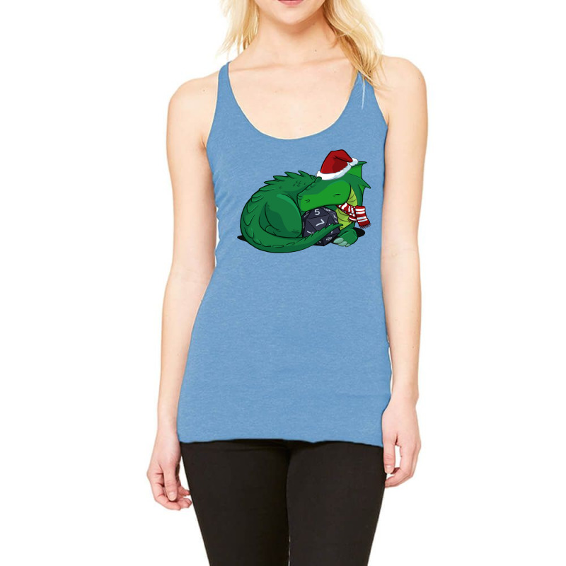 D20 Green Dragon Holiday Edition Racerback Tank by lapebiehle | Artistshot