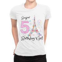 Kids 5th Birthday Girl Outfit France French Paris Ladies Fitted T-shirt | Artistshot