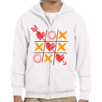 Cute Valentine T Shirt Boys Girls Tic Tac Toe Hear Youth Zipper Hoodie | Artistshot