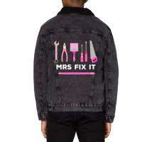 Mrs Fix It Handy Women T Shirt Unisex Sherpa-lined Denim Jacket | Artistshot