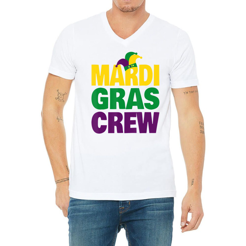 Mardi Gras Crew   Fun Mardi Gras Jester Hat T Shir V-neck Tee | Artistshot