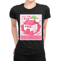 Funny Retro Japanese Kawaii Strawberry Milkshake 9 Ladies Fitted T-shirt | Artistshot