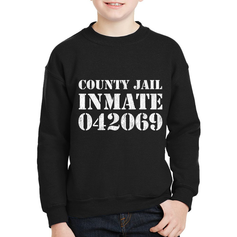 County Jail Inmate Costume Prisoner Outfit Hallowe Youth Sweatshirt | Artistshot