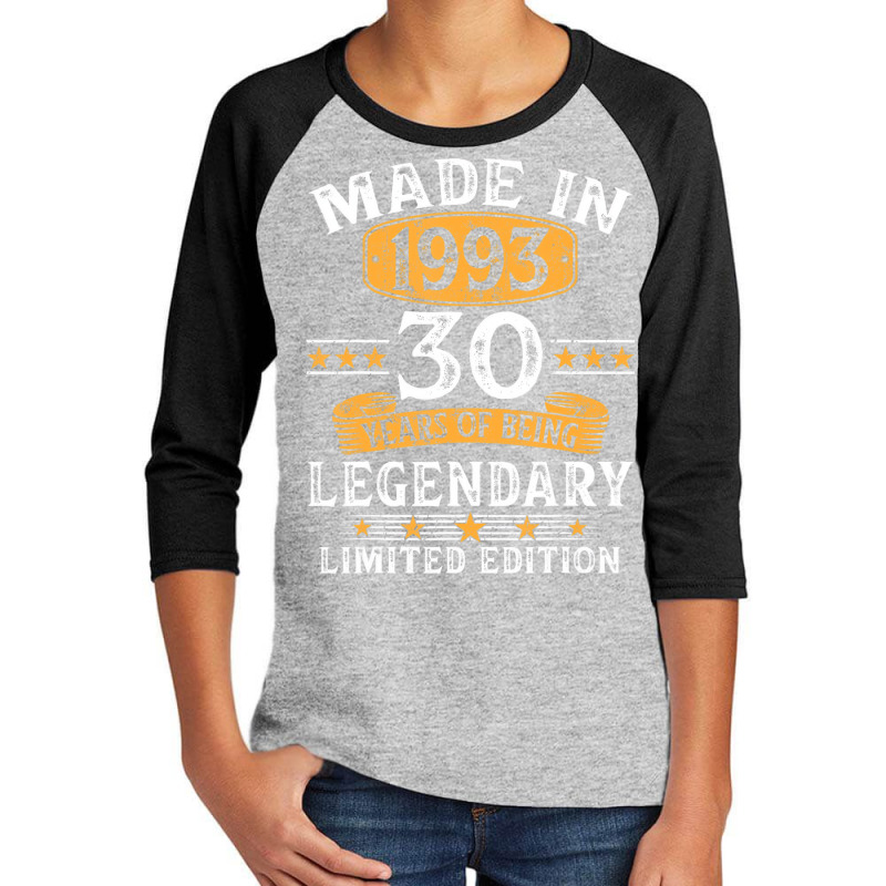 Made In 1993 Limited Edition 30 Year Old Birthday Youth 3/4 Sleeve by catricegar | Artistshot