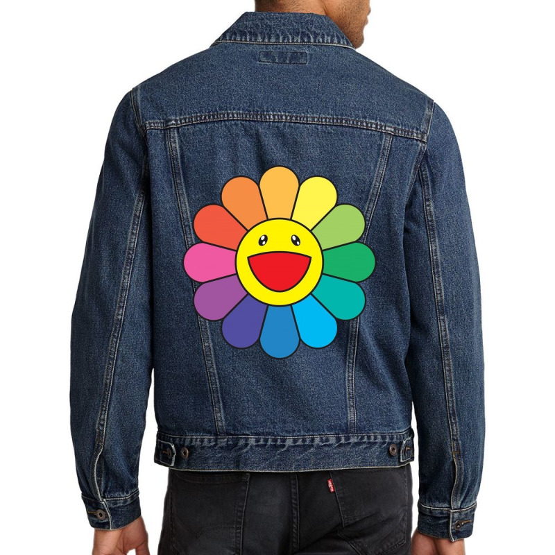 Takashi Murakami Flower Rainbow Men Denim Jacket By Kakashop