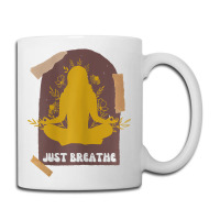 Womens Yoga, Just Breathe, Inspirational Message, Coffee Mug | Artistshot