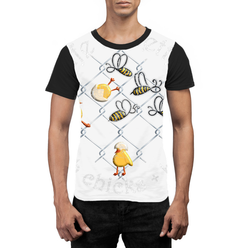 Funny Tictactoe Chicken Bees Wire Mesh Game Beekee Graphic T-shirt | Artistshot