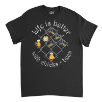 Funny Tictactoe Chicken Bees Wire Mesh Game Beekee Classic T-shirt | Artistshot