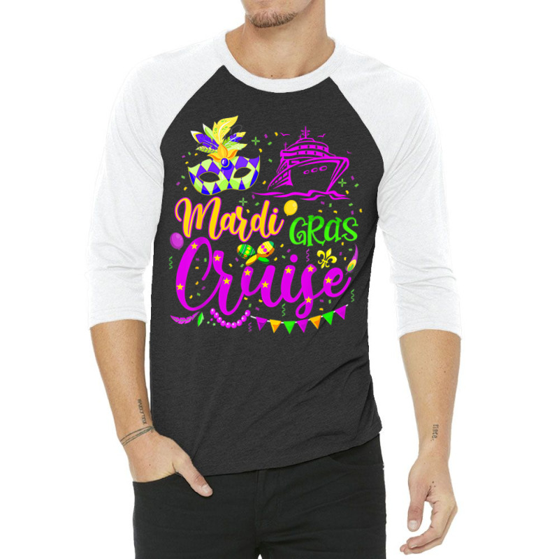 Mardi Gras Cruise Cruising Mask Cruise Ship Party 3/4 Sleeve Shirt | Artistshot