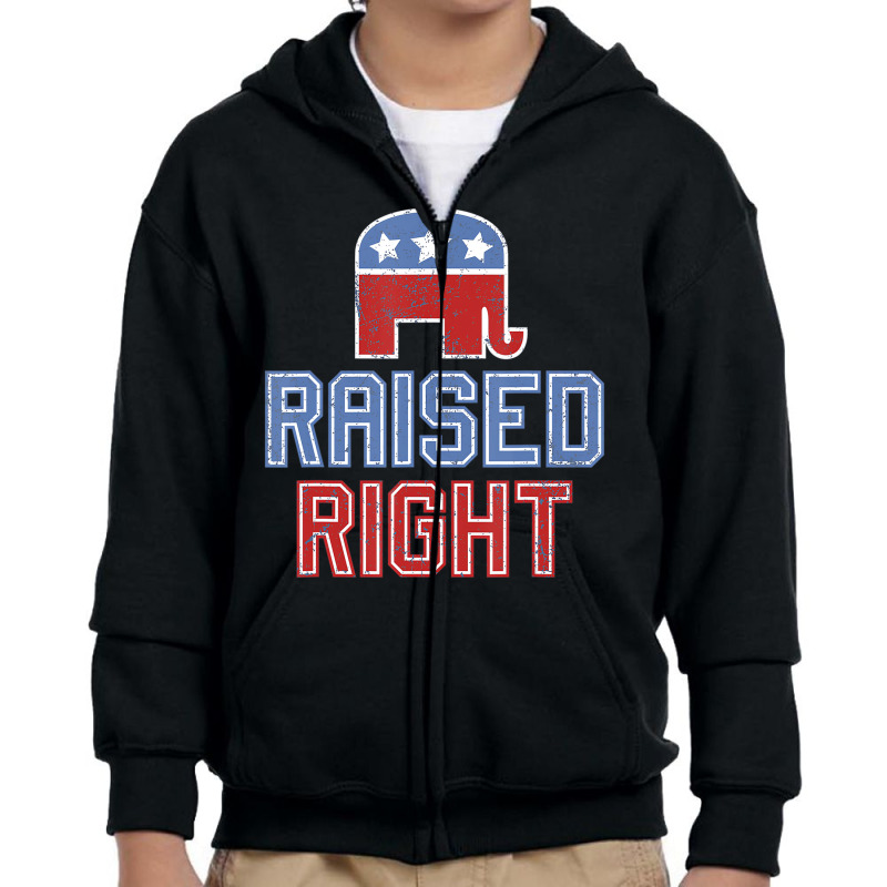 Republican Gop Conservative Raised Right T Shirt Youth Zipper Hoodie | Artistshot