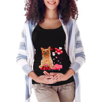 Funny Silky Terrier Rose Heart Happy Valentine Day Maternity Scoop Neck T-shirt | Artistshot