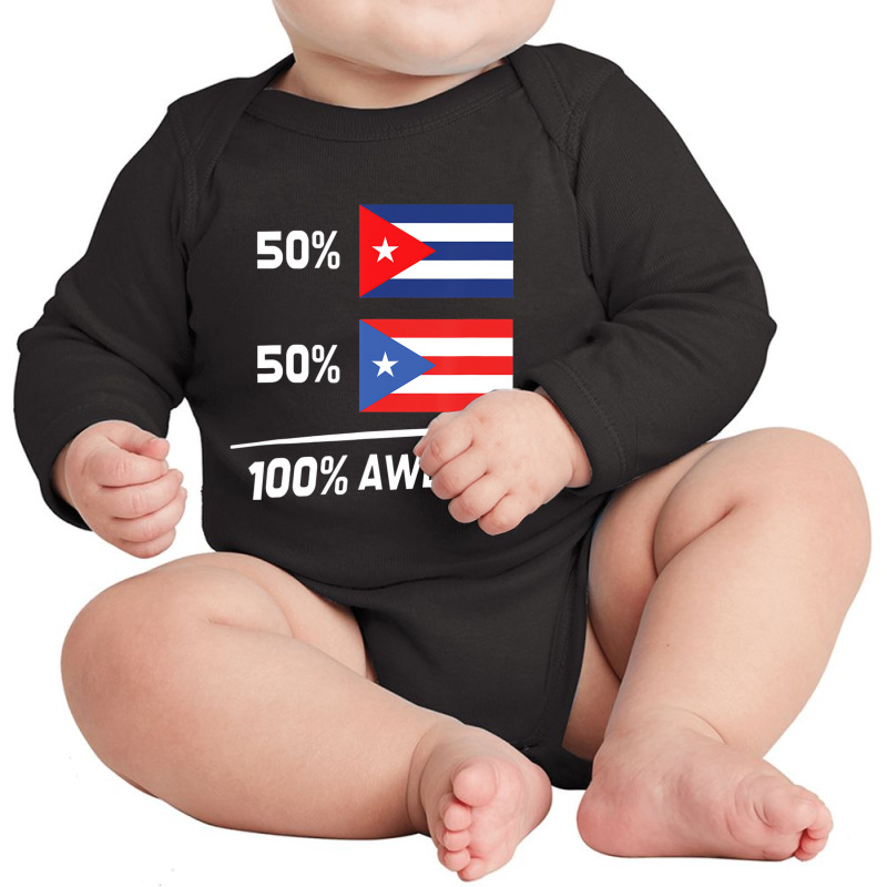 Cuban Puerto Rican Flag Cuba Puerto Rico T Shirt Long Sleeve Baby Bodysuit by chomibe | Artistshot