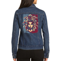 Mythical Creature Medusa Greek Mythology Gorgons T Ladies Denim Jacket | Artistshot