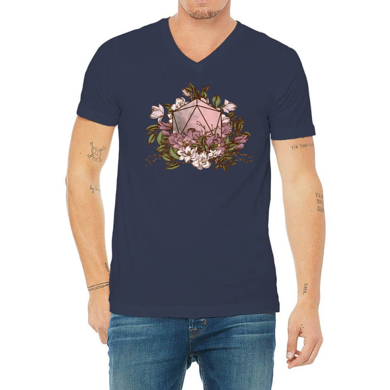 Floral Dice V-neck Tee | Artistshot