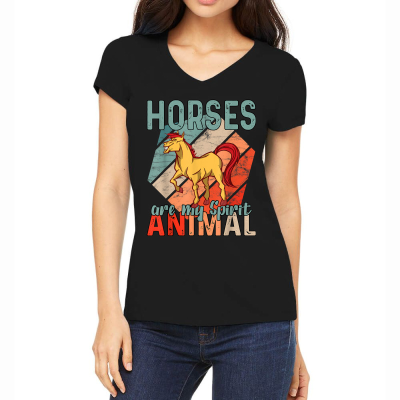 Horses Are My Spirit Animal 31 Women's V-Neck T-Shirt by kerrmanthez | Artistshot