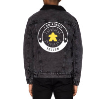 I Am Always Yellow Meeple   Board Games And Meeple Unisex Sherpa-lined Denim Jacket | Artistshot