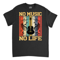 No Music No Life Musical Notes Musician T Shirt Classic T-shirt | Artistshot