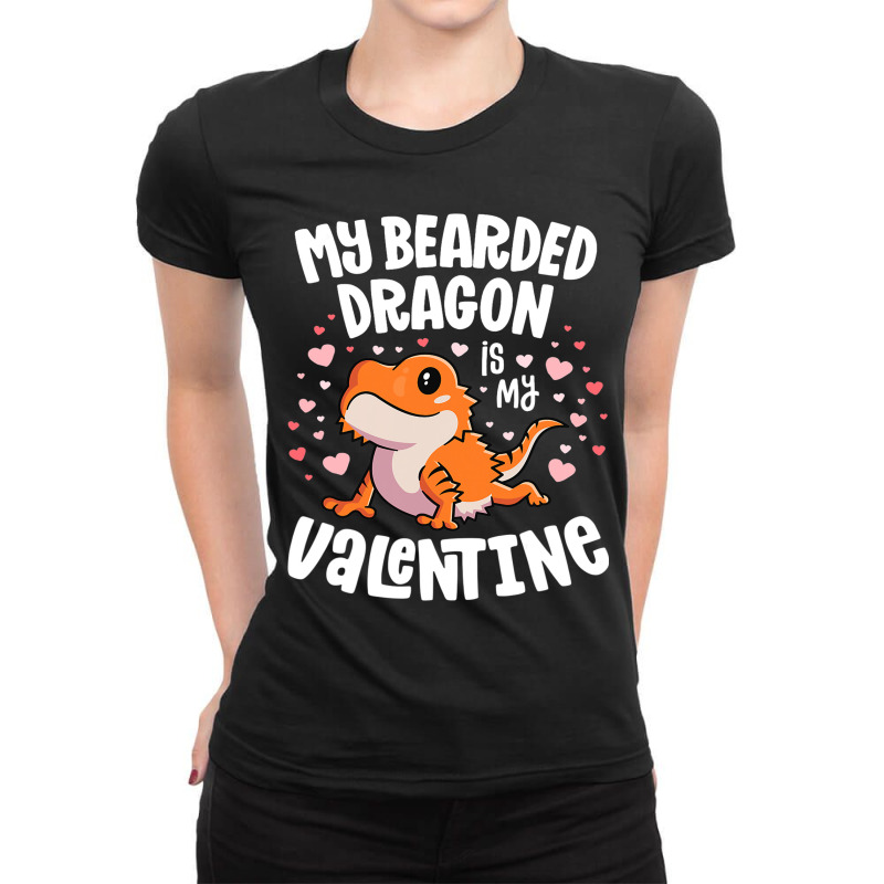 Funny Valentines Day Kawaii Bearded Dragon Lover S Ladies Fitted T-Shirt by JESSICAMARTINA | Artistshot