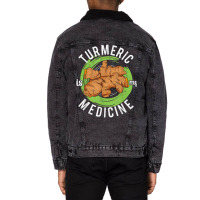 Turmeric Is My Medicine Herbal Herbalist Day Herba Unisex Sherpa-lined Denim Jacket | Artistshot