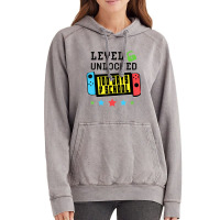 Level Unlocked 100 Days Of School Gamer Graphic Ar Vintage Hoodie | Artistshot