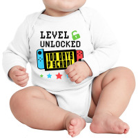 Level Unlocked 100 Days Of School Gamer Graphic Ar Long Sleeve Baby Bodysuit | Artistshot