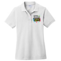 Level Unlocked 100 Days Of School Gamer Graphic Ar Ladies Polo Shirt | Artistshot