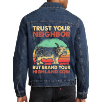 Highland Cattle Breeder Hairy Cow Farmer Highland  Men Denim Jacket | Artistshot