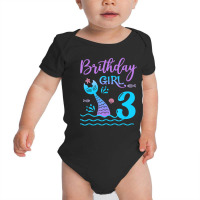 3 Year Old Gift Mermaid Tail 3rd Birthday Girl Dau Baby Bodysuit | Artistshot