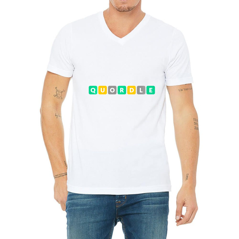 Quordle Online Word Daily Word Puzzle Game Gift Pu V-neck Tee | Artistshot