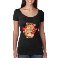 Matching Valentines Day Red Heart Big Bear Love Co Women's Triblend Scoop T-shirt | Artistshot