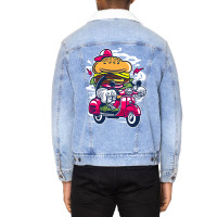 Burger Scooter Unisex Sherpa-lined Denim Jacket | Artistshot