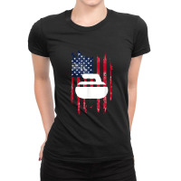 Curling Novelty Usa Flag Curling Stone Ladies Fitted T-shirt | Artistshot