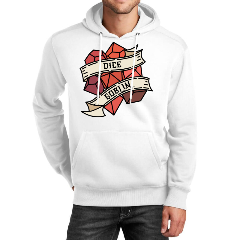 Red Tone Dice Goblin Tattoo Style Dnd Dice Unisex Hoodie | Artistshot