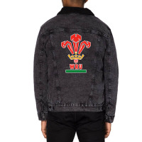 Wales,national Rugby, Unisex Sherpa-lined Denim Jacket | Artistshot