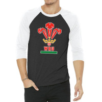 Wales,national Rugby, 3/4 Sleeve Shirt | Artistshot