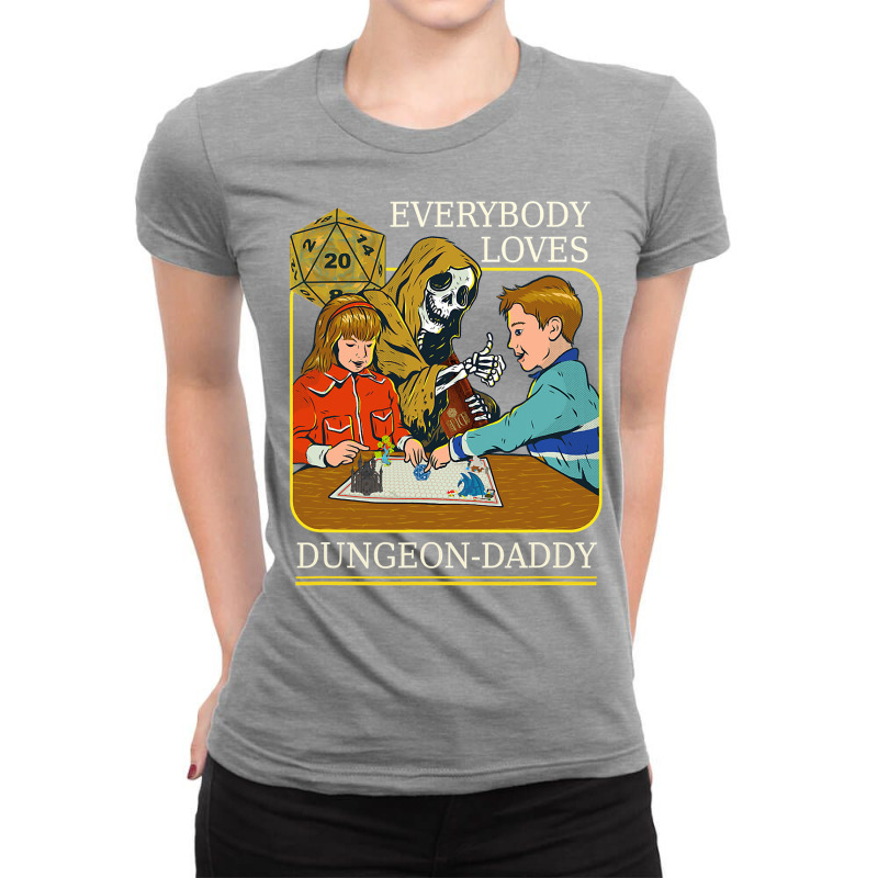 Rpg D20 Dice Dungeon Daddy Fantasy Pen And Paper B Ladies Fitted T-shirt | Artistshot