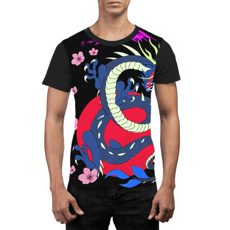 Japanese Tokyo Dragon Asian Retro 80’s Style 1 Graphic T-shirt by whoretacarpal | Artistshot