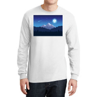 Snowy Cold Night Shooting Stars D20 Dice Moon Land Long Sleeve Shirts | Artistshot