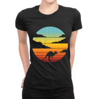 Kangaroo Retro Vintage Style 60s 70s Men Women Gif Ladies Fitted T-shirt | Artistshot