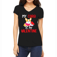 My Corgi Is My Valentine Valentines Day Dog Boys Women's V-neck T-shirt | Artistshot