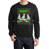 Xmas Lighting Santa Hat Merry Christmas Bull Terri Crewneck Sweatshirt | Artistshot