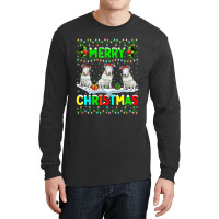 Xmas Lighting Santa Hat Merry Christmas Bull Terri Long Sleeve Shirts | Artistshot