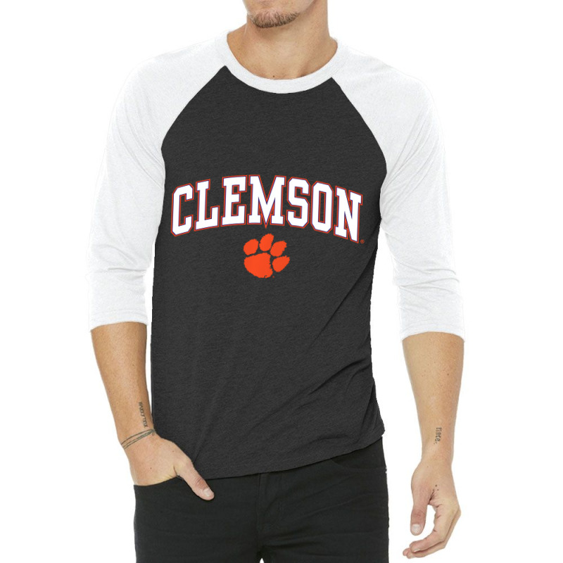 Clemson Tigers Arch Over Dark Heather Officially L 3/4 Sleeve Shirt by aceyzzhue | Artistshot