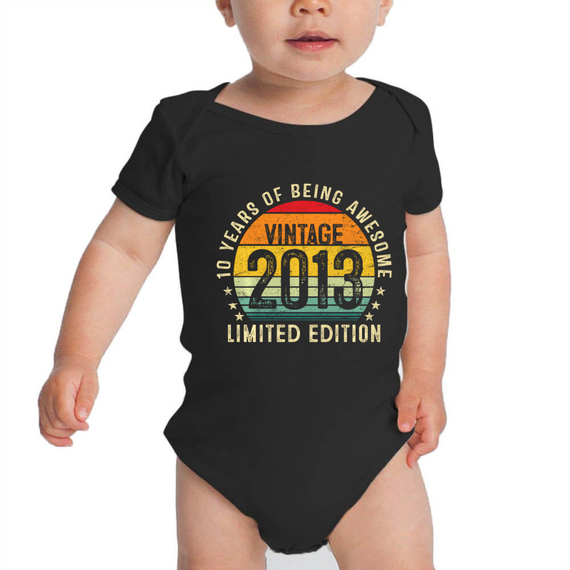 10 Year Old Vintage 2013 Limited Edition 10th Birt Baby Bodysuit by noletjzbra | Artistshot